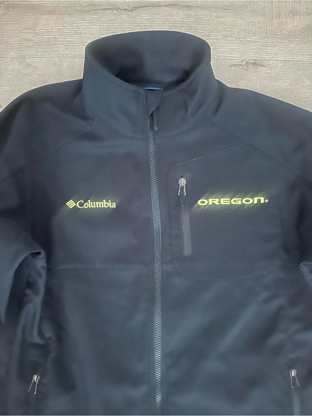 Columbia Black M Jacket UO university of Oregon ducks zip up unisex long sleeve - Picture 2 of 3